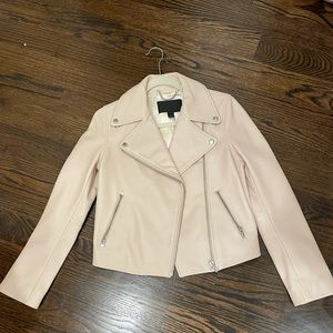 Jcrew Ivory Leather Jacket
